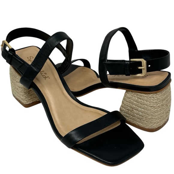 NEW Splendid Keeva Strappy Sandal in Black Leather Womens Size 7.5 - Picture 1 of 10